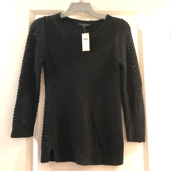 Ann Taylor Mesh Pull Over in Black - Picture 2 of 3